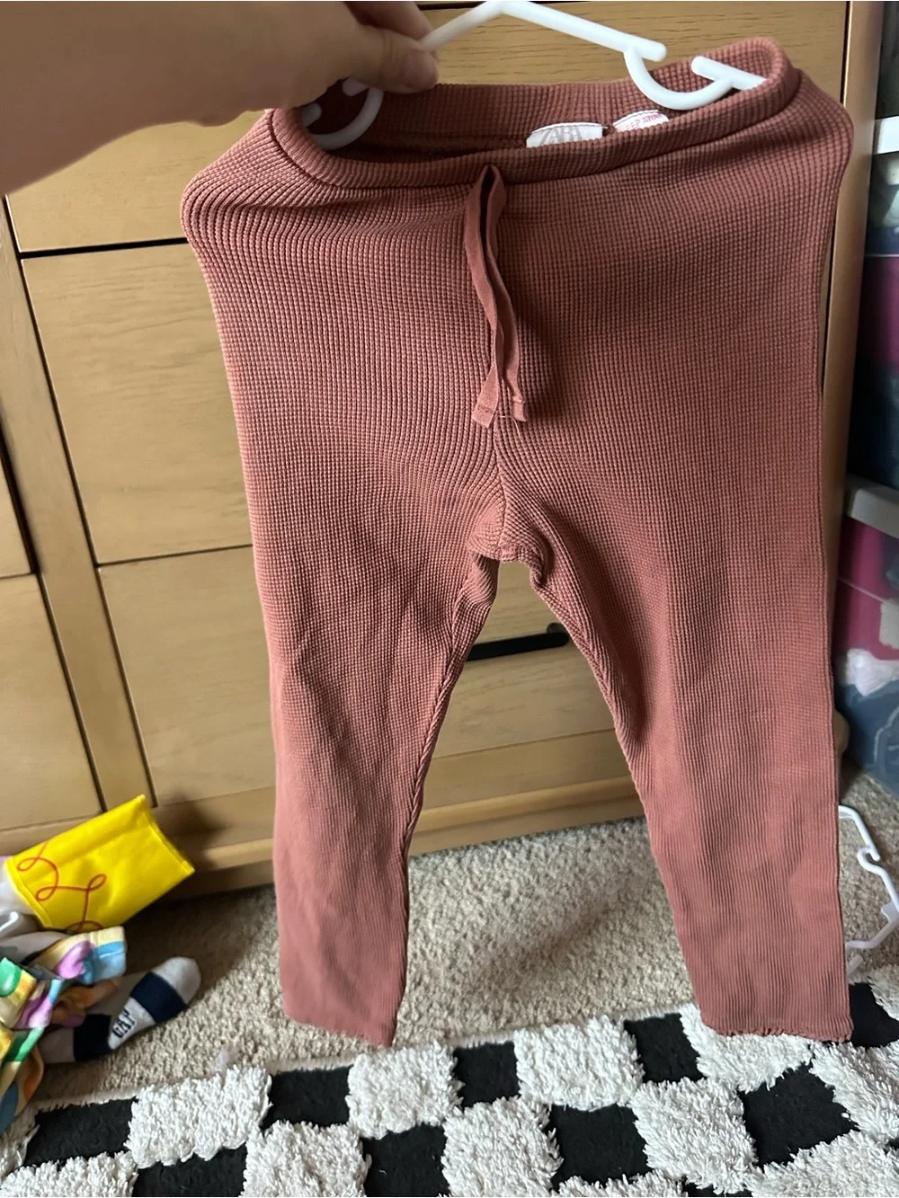 Zara Kids Ribbed Leggings - Dusty Mauve